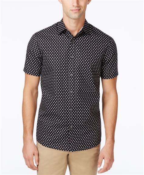 michael kors short sleeve button up|michael kors slim shirt.